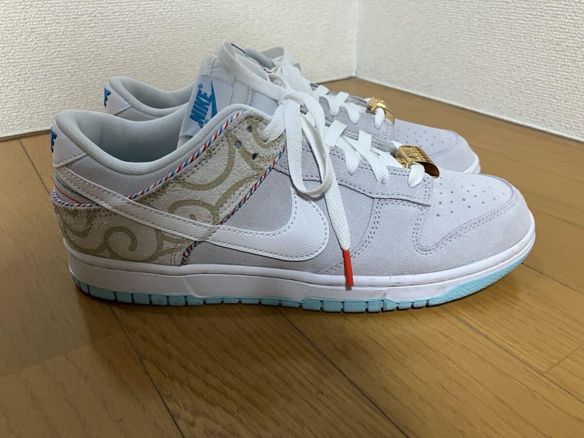 2回使用 ナイキ ダンク ロー レトロ SE バーバー ショップ DUNK LOW RETRO SE BARBER SHOP US8.5 26.5センチ DH7614-500の画像5