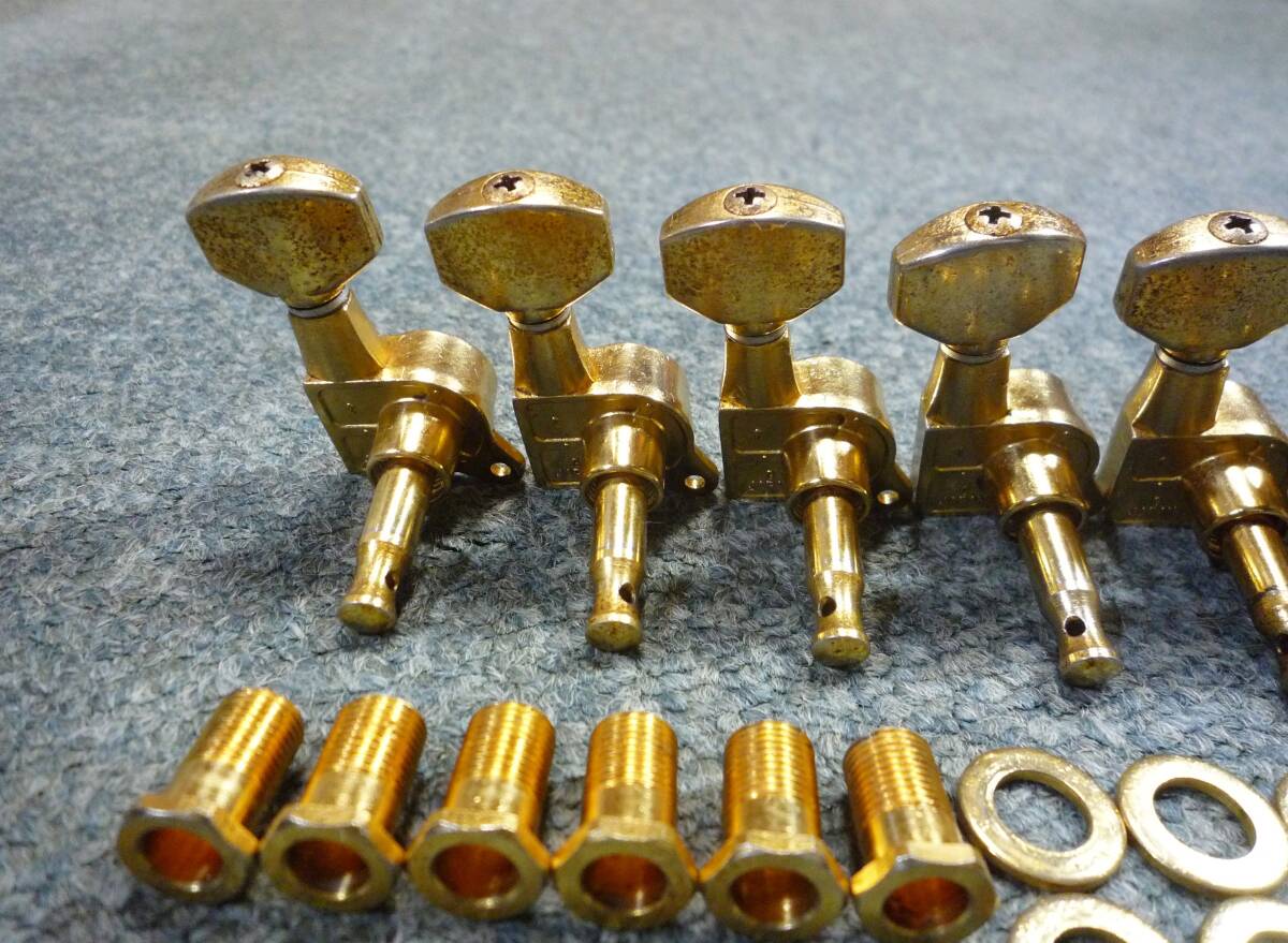 1996～98年製 GOTOH SG381-07-R6 GOLD　左用　ロトマチック ペグ ゴールド （ビス斜め留め）　ゴトー FERNANDES LA-85KK_画像7