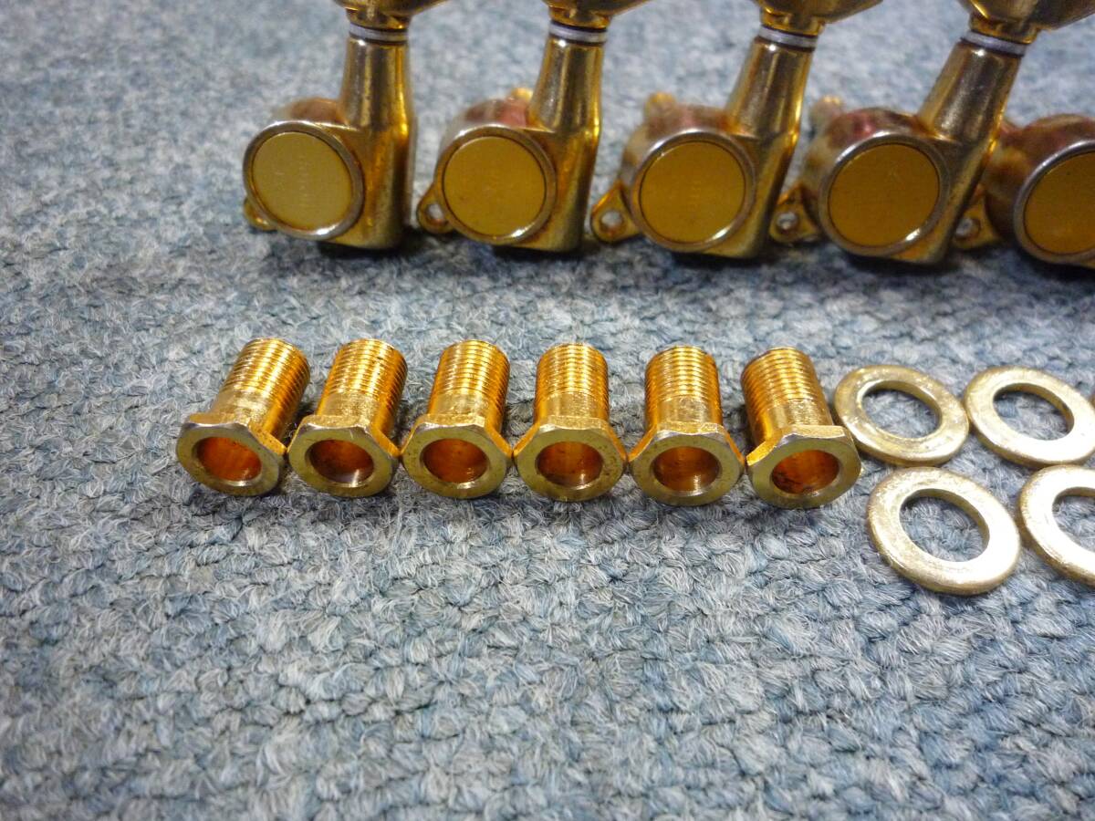 1996～98年製 GOTOH SG381-07-R6 GOLD　左用　ロトマチック ペグ ゴールド （ビス斜め留め）　ゴトー FERNANDES LA-85KK_画像4