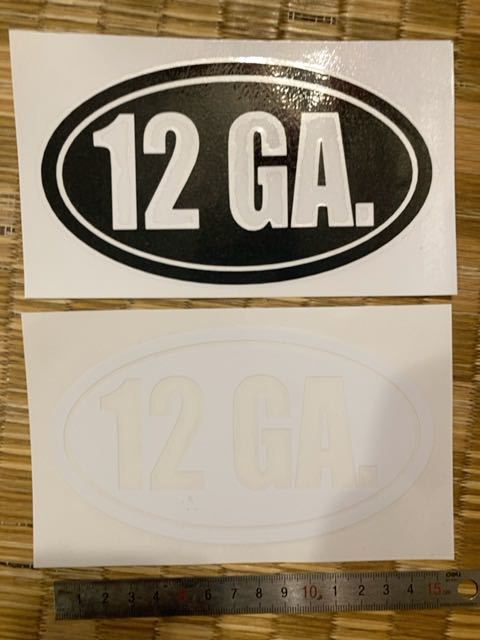 白【12GA.】カッティングステッカー/デカール: 散弾12番: 12ゲージ: 狩猟 射撃 シューティング ハンティング 猟友会_画像1