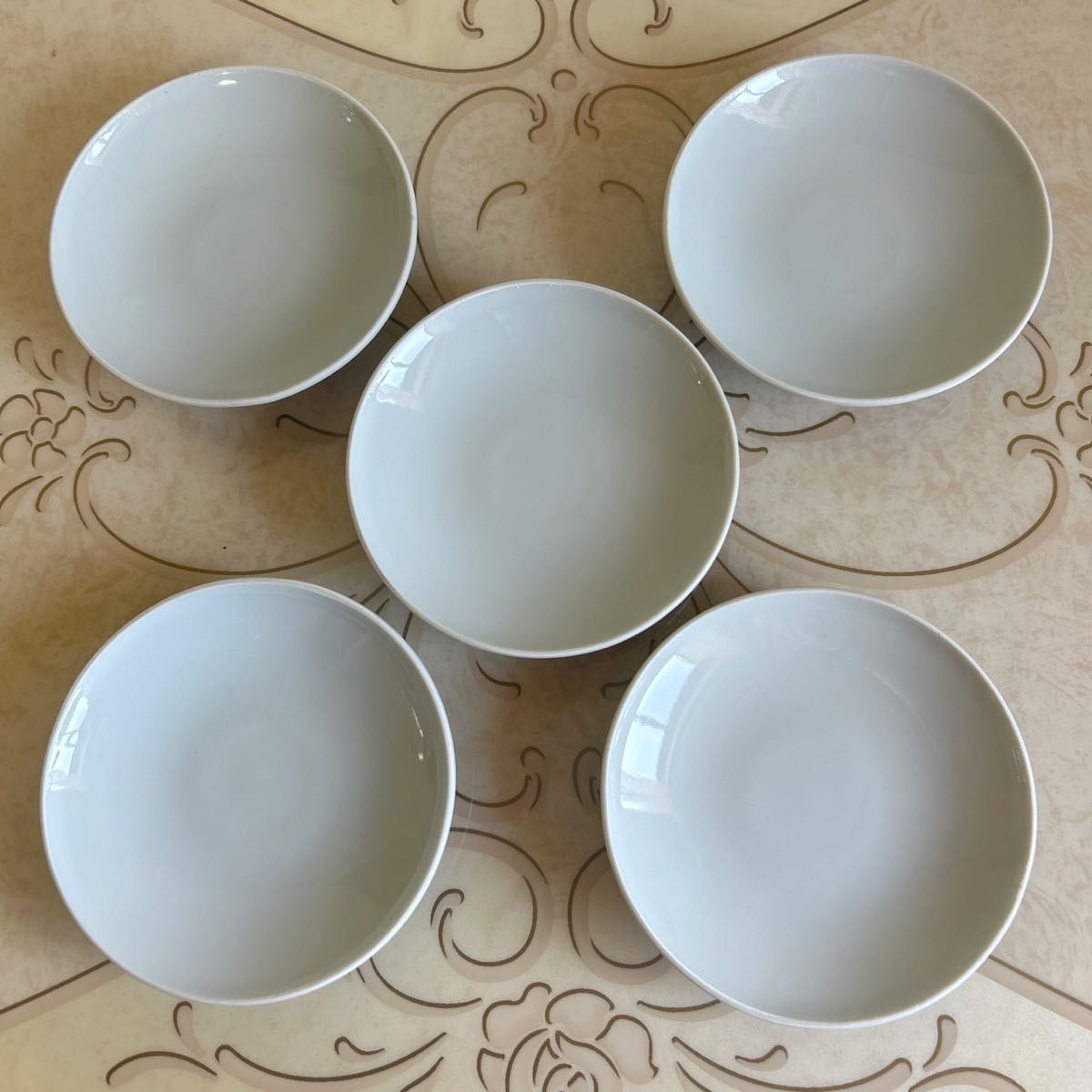 前畑陶器 庫山窯 蓋付き煮物碗 5客セット 色絵 染付 中鉢 小丼 前畑陶器 庫山窯 蓋付き煮物碗 5客セット 色絵 染付 中鉢 小丼