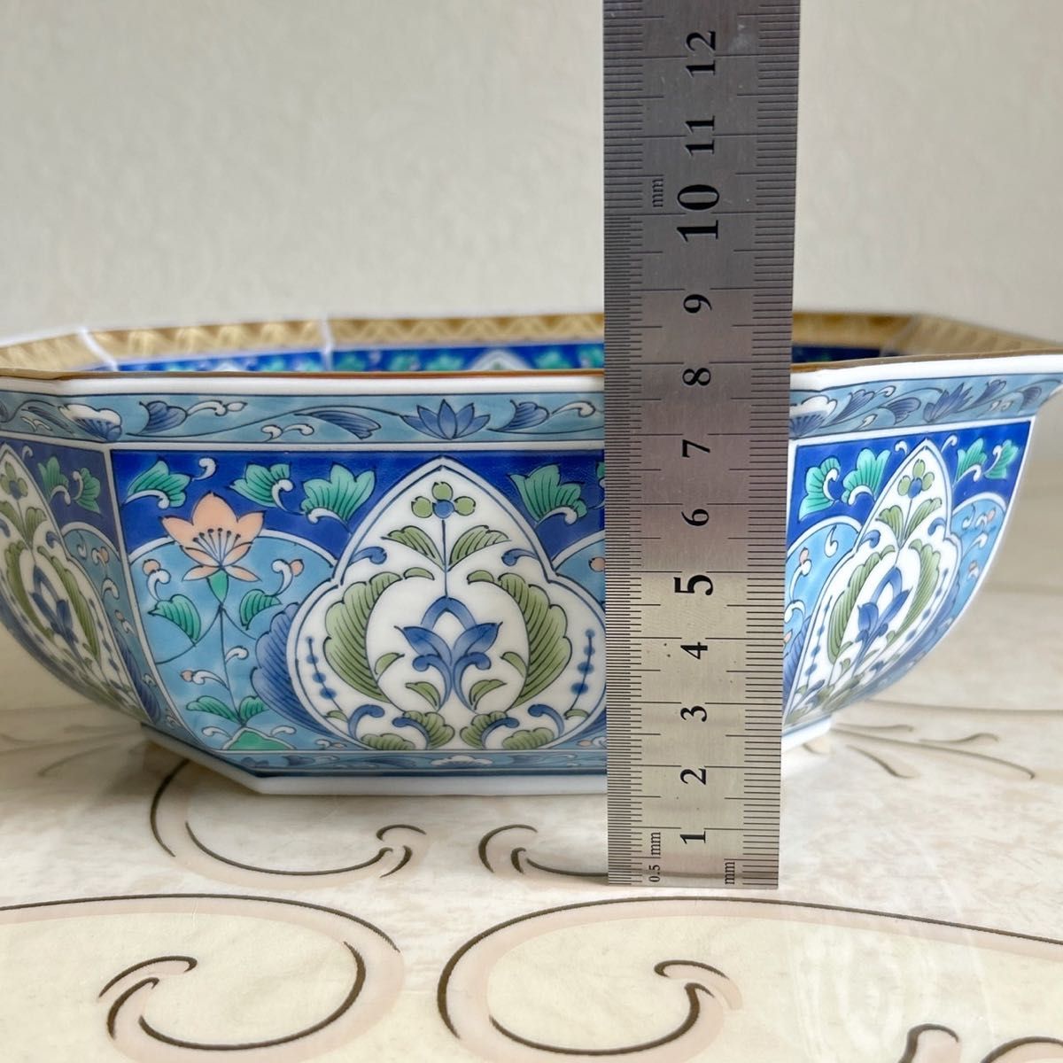 三洋陶器 龍峰窯 金七宝菓子鉢 八角鉢 八角皿 大皿 大鉢 金彩古 三洋陶器 龍峰窯 金七宝菓子鉢 八角鉢 八角皿 大皿 大鉢 金彩古