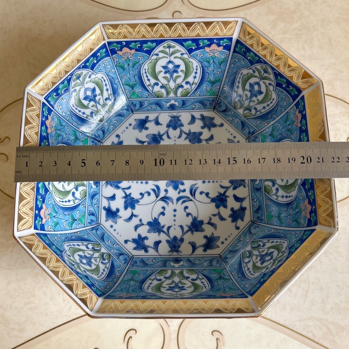 三洋陶器 龍峰窯 金七宝菓子鉢 八角鉢 八角皿 大皿 大鉢 金彩古 三洋陶器 龍峰窯 金七宝菓子鉢 八角鉢 八角皿 大皿 大鉢 金彩古