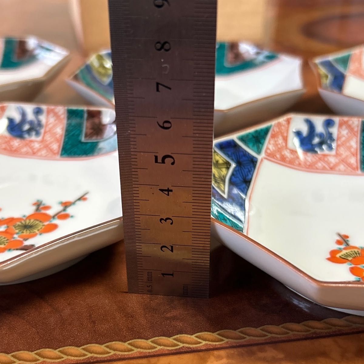 九谷焼 八角皿揃 5枚セット 銘々皿 小皿 豆皿 色絵 青手 赤絵 九谷焼 八角皿揃 5枚セット 銘々皿 小皿 豆皿 色絵 青手 赤絵