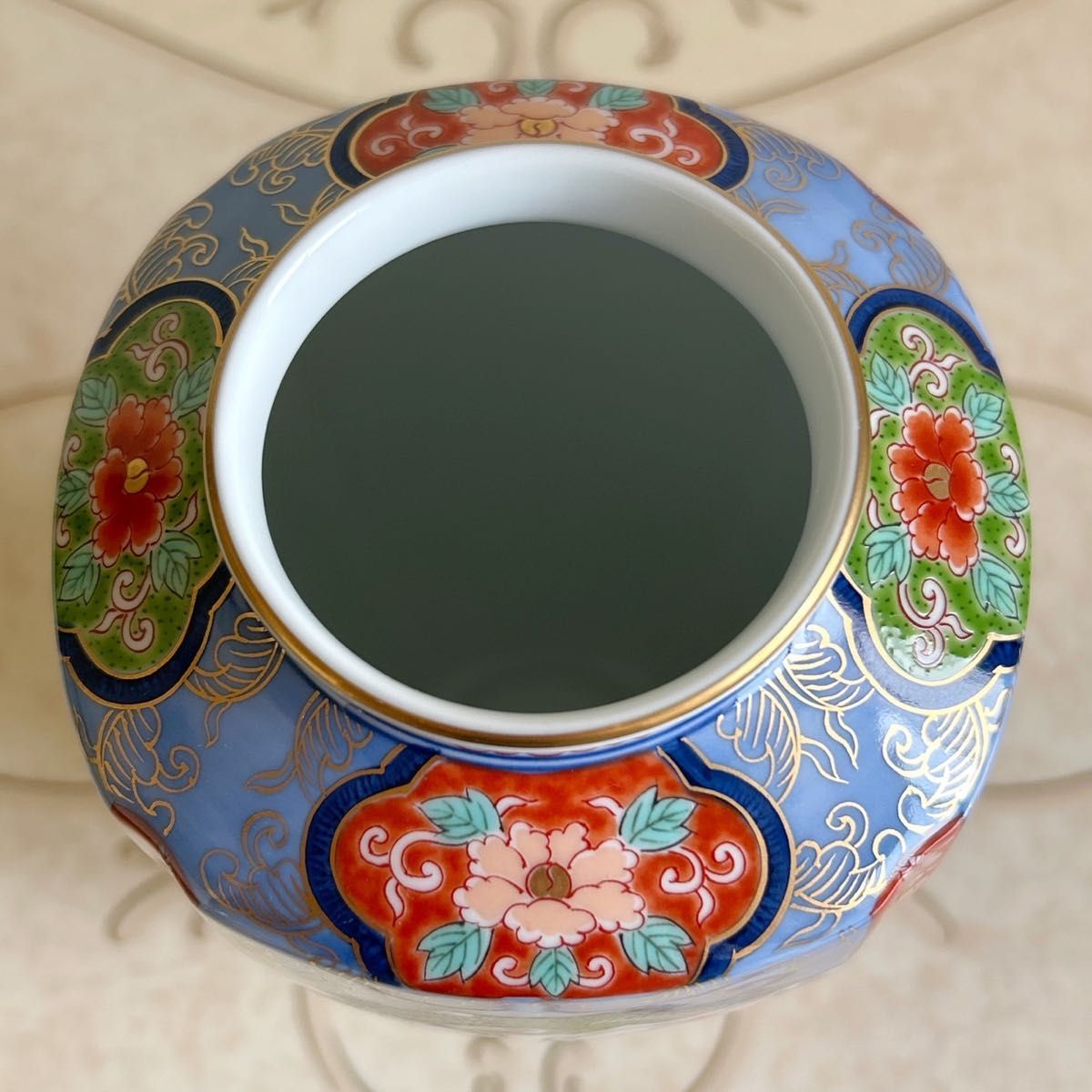 有田焼 哲山作 金彩古伊万里 花瓶 飾り壺 花器 赤絵花鳥 色絵 有田焼 哲山作 金彩古伊万里 花瓶 飾り壺 花器 赤絵花鳥 色絵