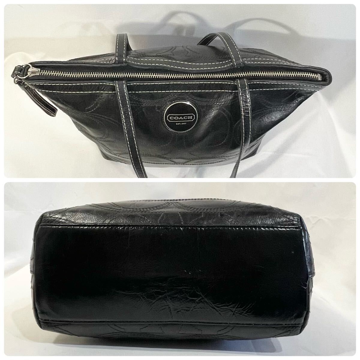 正規品 コーチ COACH トートバッグ ハンドバッグ PVC 黒 正規品 コーチ COACH トートバッグ ハンドバッグ PVC 黒