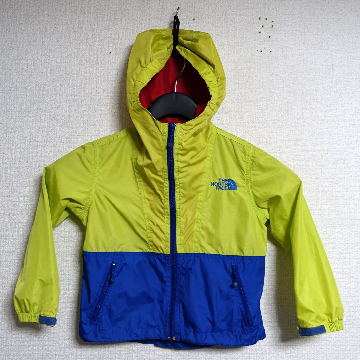 THE NORTH FACE ノースフェイス マウンテンパーカー 薄手 キッズ 110サイズ 正規品 イエロー グリーン A5340の画像1