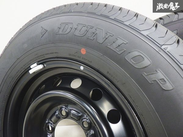 ●●【新車外し 2024年製！ イボ付 バリ山！】DUNLOP タイヤ4本 195/80R15 107/105LT + 純正 200系 ハイエース 15インチ 6J 棚M-5の画像5