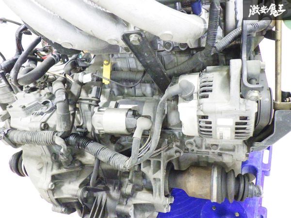 【実動外し】純正 HE21S アルトラパン K6A 4WD AT ターボ エンジン 本体 オートマミッション セル オルタ コンプレッサ 付 2005年車 棚27_画像8