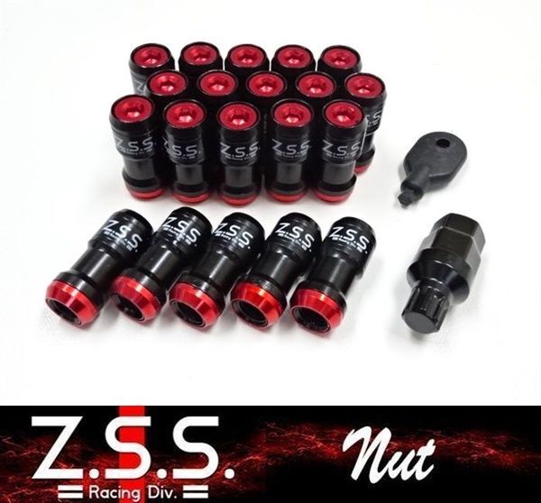 ☆Z.S.S. レーシングナット レヴォーグ スバル ZC6 BRZ WRX S4 ZN6 86 アルミカラー付き M12×P1.25 スチールナット 専用工具 20本 ZSS_画像1