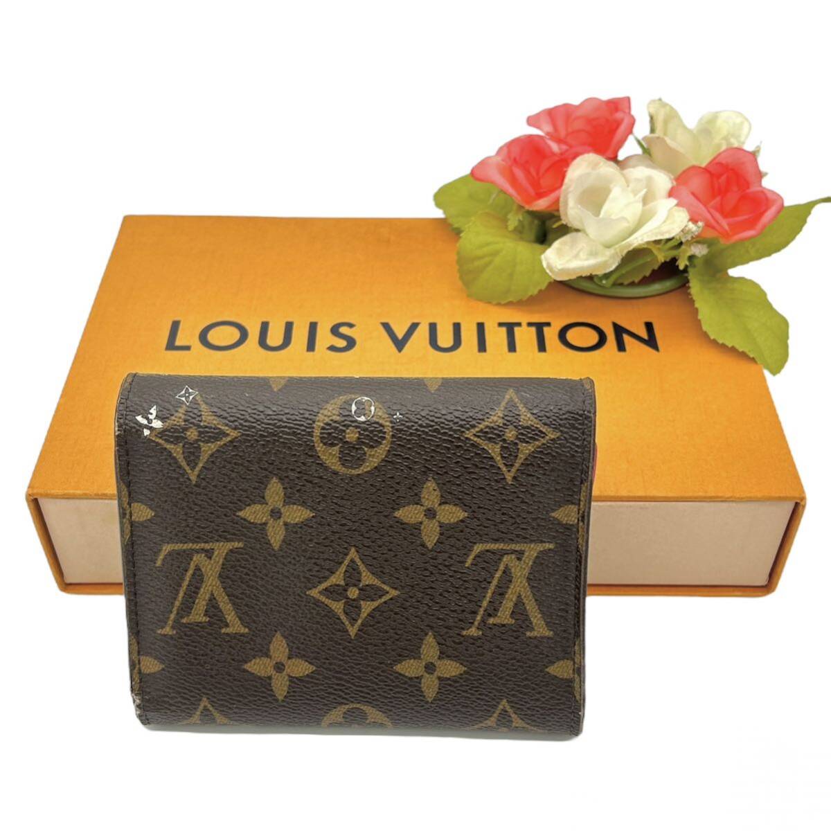 【大特価!!】限定 LOUIS VUITTON ルイヴィトン ポルトフォイユ ヴィクトリーヌ ヴィヴィエンヌ 三つ折り財布 モノグラム 鑑定済み■_画像2