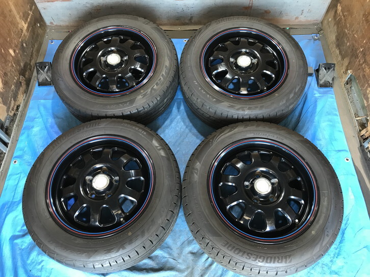 激安即決！タイヤ＋ホイール！RADIANCE 16-7J 5H/114.3 ET55 + 205/60R16 中古4本 ジェイド/ステップワゴン！HM000919_画像1