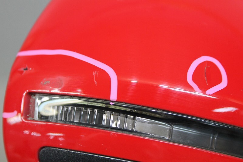 アウディ A4 セダン 1.8 TFSI 右ハンドル Audi 前期(B8 8KCDH) 右 ドアミラー 電格 10P 10ピン ウィンカー ヒーター付 レッド 赤 p047127_画像4