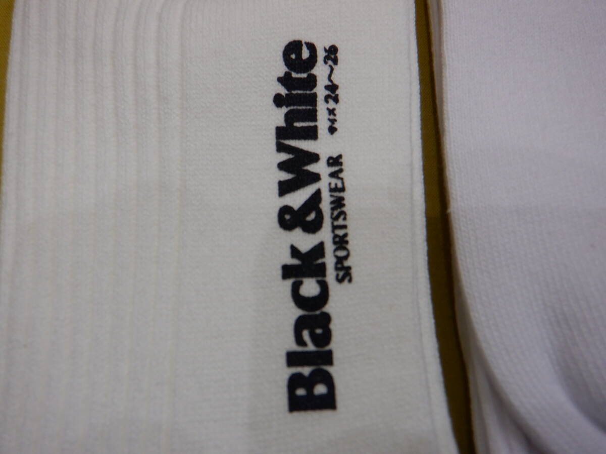 Black&White ブラック＆ホワイト メンズ ソックス 2足 24~26㎝＆25~27㎝ 白色 スポーツ カジュアル 靴下 _画像6