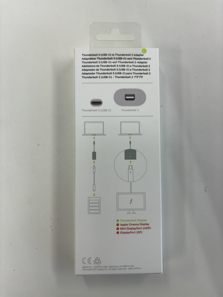  новый товар нераспечатанный Apple Thunderbolt 3(USB-C)- Thunderbolt 2 адаптер MMEL2AM/A