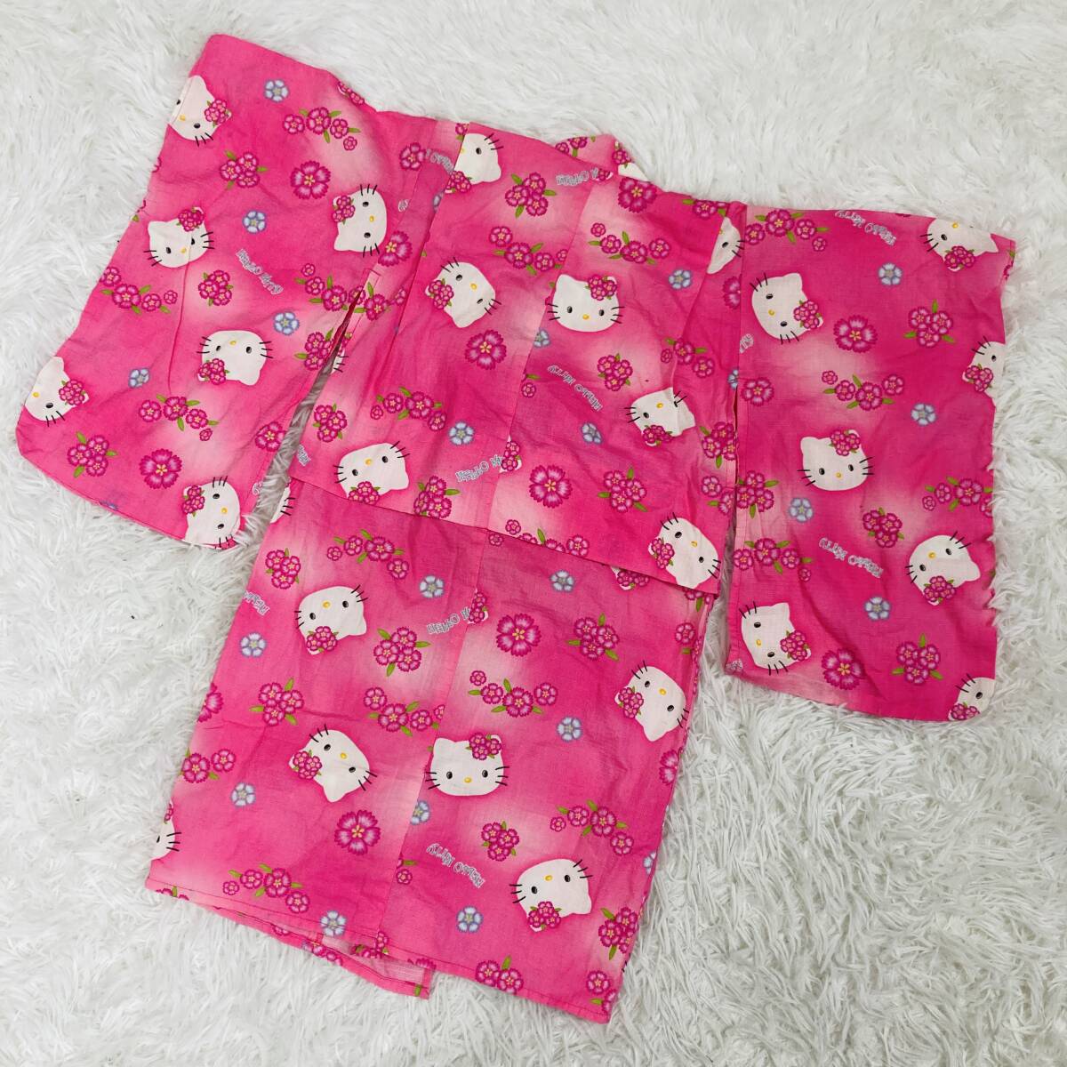 [474] Kids джинбей перо ткань Hello Kitty розовый himo цветочный принт принт розовый HELLO KITTY 100 размер хлопок 