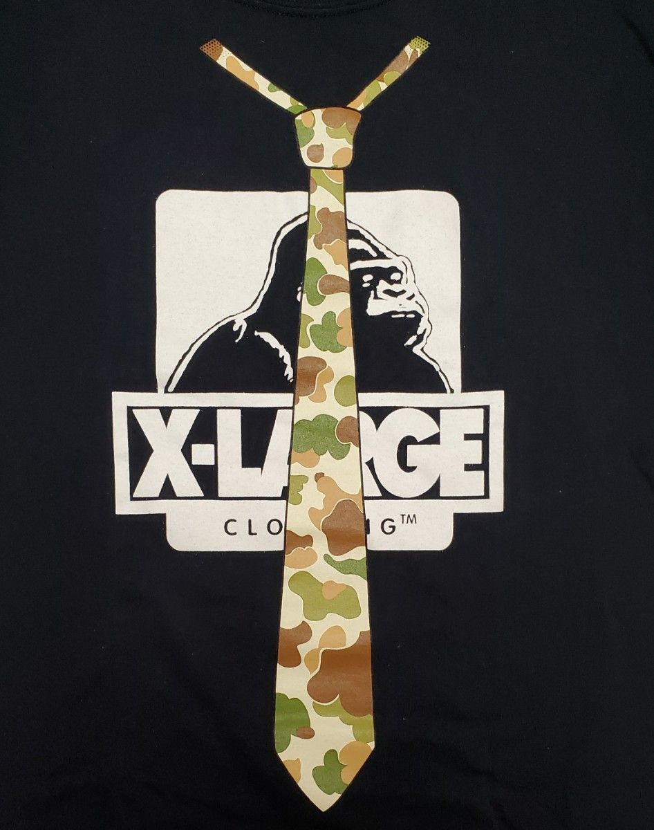 X-LARGE　ネクタイ柄　Tシャツ　カモフラ　M