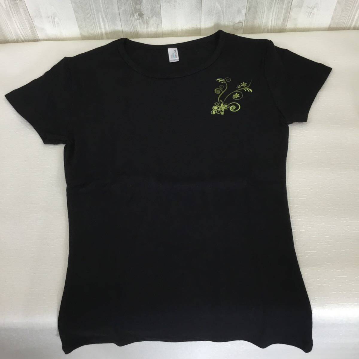  together lady's short sleeves T-shirt black black . origin embroidery M size 6 sheets unused goods *HY12