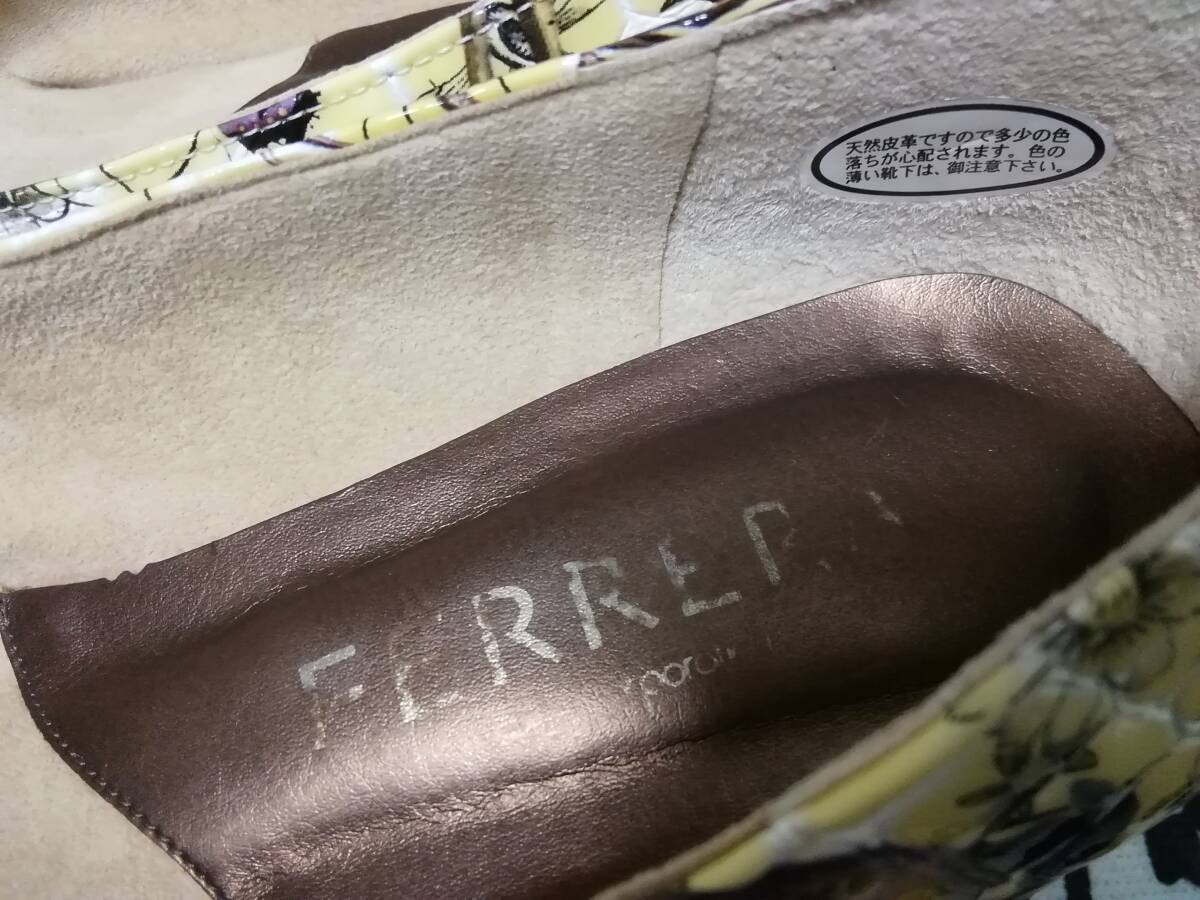 ★★『FERRERA』天然皮革エナメル加工《オープントゥパンプス》サイズ23.5EEE　☆美品☆ ★★_画像4