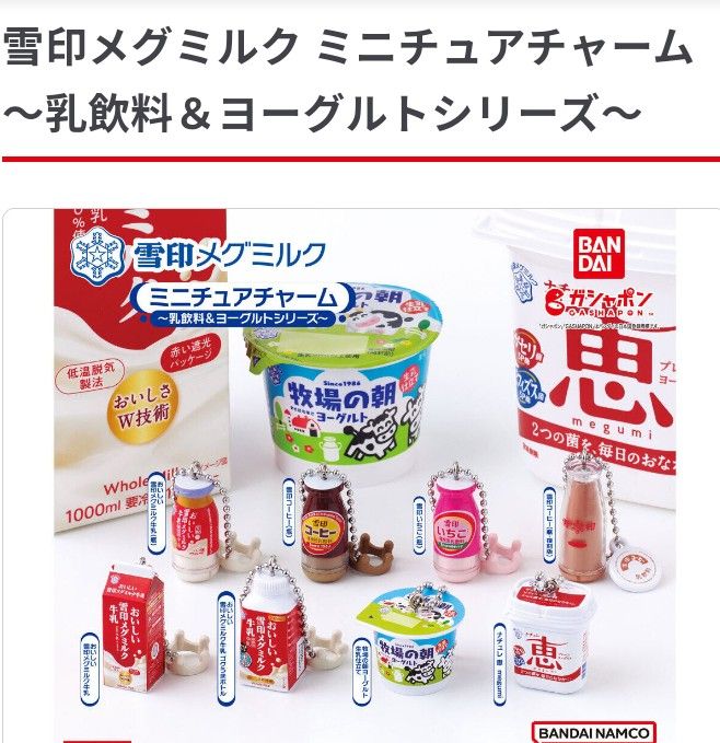 雪印メグミルク／ミニチュアチャーム～乳飲料&ヨーグルトシリーズ～