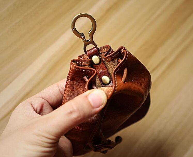  handmade original leather purse cow leather simple key case 