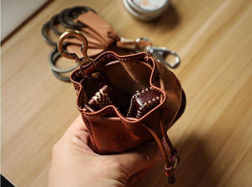 handmade original leather purse cow leather simple key case 
