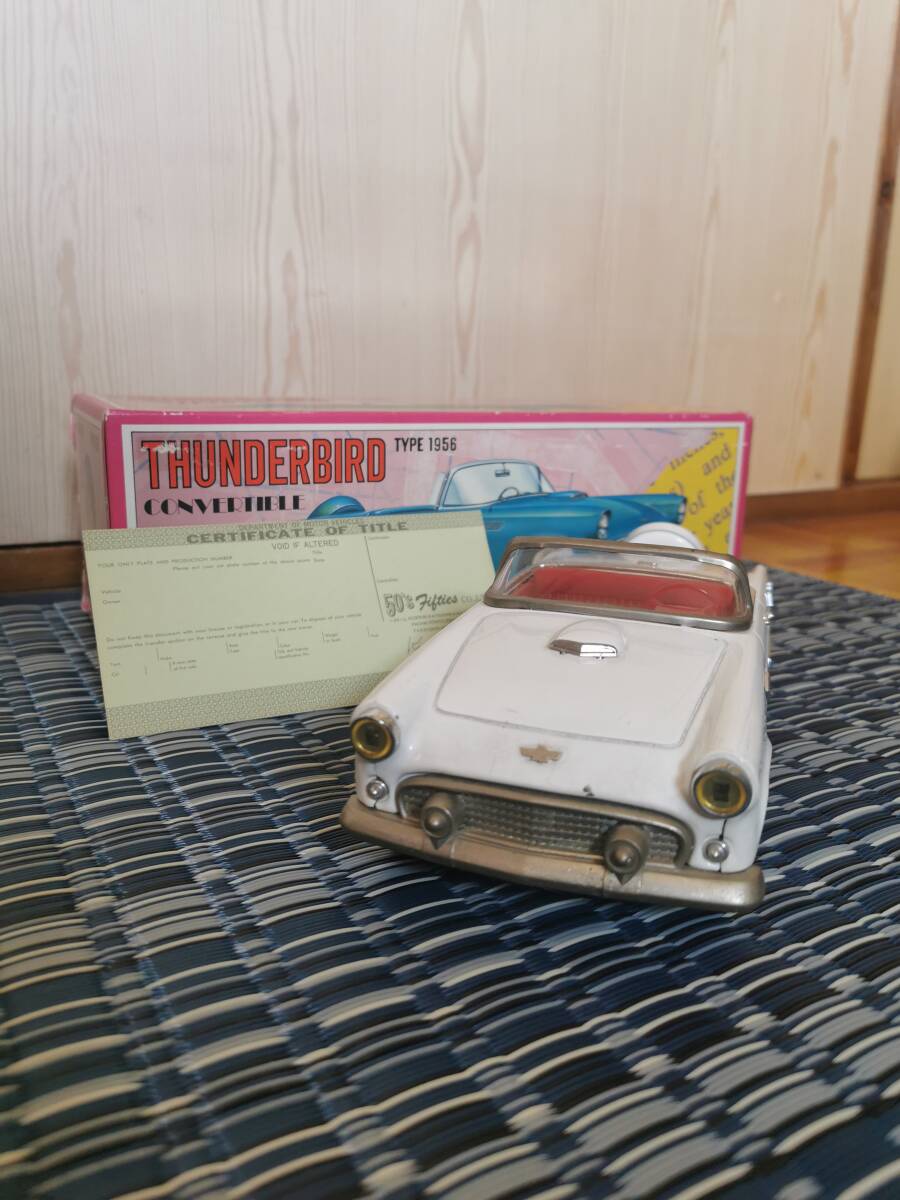 サンダーバード　コンバーチブル　TEPE　1956　日本製　　ビンテージ　レア　ブリキ　箱　証明書　　50’S　THUNDERBIRD_証明書付き。