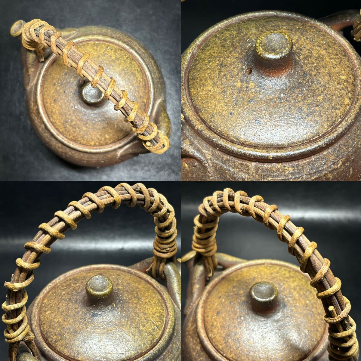 *. tea utensils / tea utensils / Japan / Tang thing / China / Bizen .!.. rattan compilation . hand hand structure earthenware teapot /bo-fla/ hot water ./ water note /. bin / foam bin / small teapot!. seal have /./.! paper box attaching!*