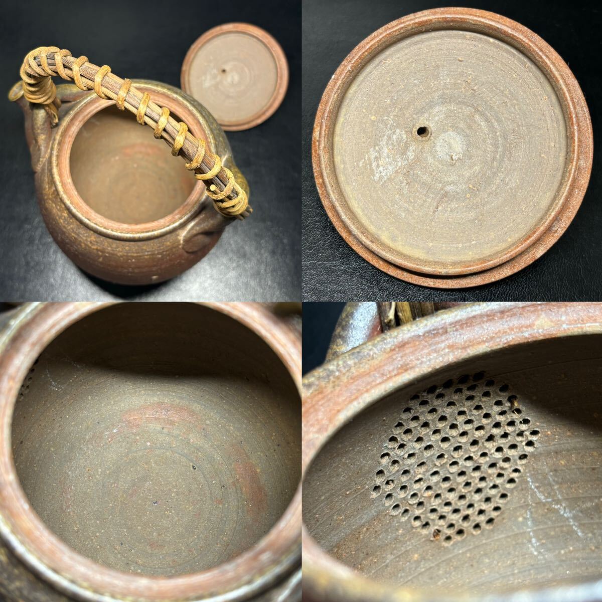 *. tea utensils / tea utensils / Japan / Tang thing / China / Bizen .!.. rattan compilation . hand hand structure earthenware teapot /bo-fla/ hot water ./ water note /. bin / foam bin / small teapot!. seal have /./.! paper box attaching!*