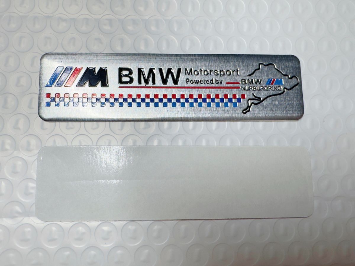 BMW M  アルミ製　エンブレム　ステッカー　シルバー　2枚セット