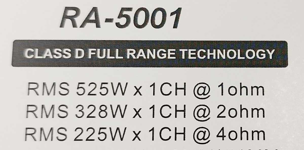 【送料無料】小さな巨人【ハイパワー】Rockalpha RA-5001 1ch ClassD サブウーファー用アンプ カーオーディオ デジタルアンプ_画像10