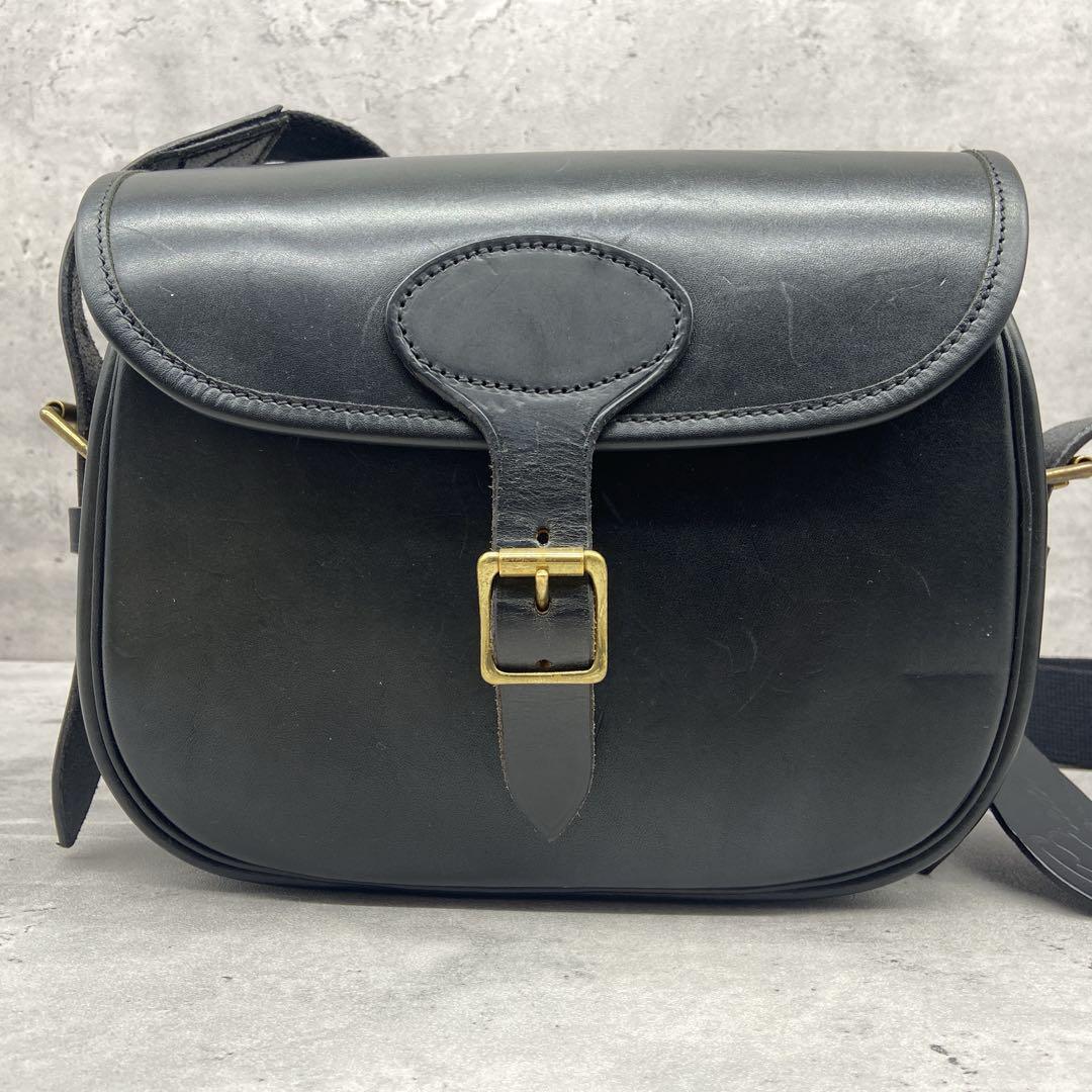  rare / beautiful goods / present *Brady blur tiko Rene cartridge bag 50 men's shoulder bag all leather original leather shoulder .. diagonal .. black 