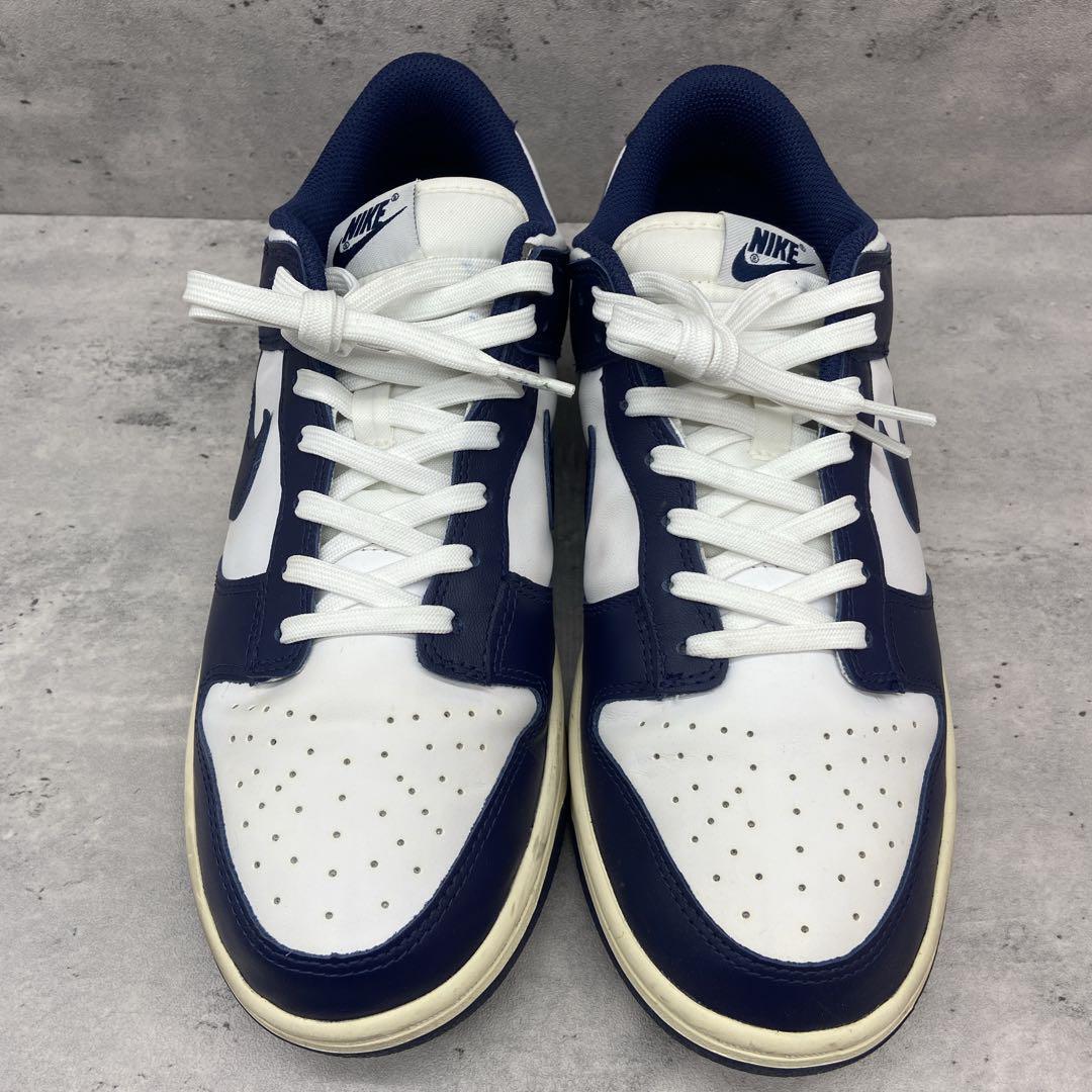 極美品/鑑定済み/大きいサイズ/使用数回●NIKE ナイキ DUNK LOW ダンク ロウ Vintage Navy ヴィンテージネイビー　セイル　DD1503-115_画像2