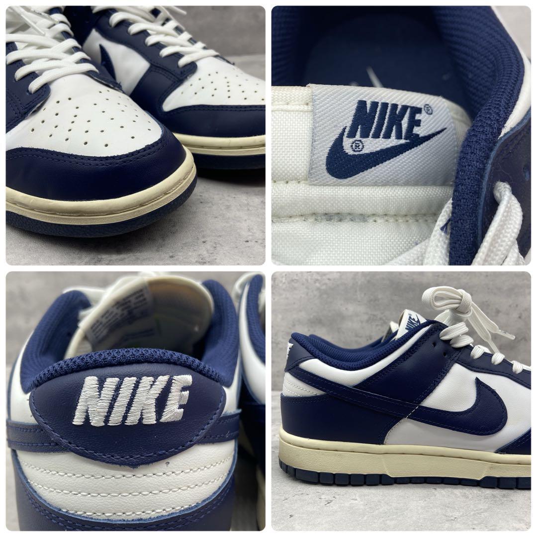 極美品/鑑定済み/大きいサイズ/使用数回●NIKE ナイキ DUNK LOW ダンク ロウ Vintage Navy ヴィンテージネイビー　セイル　DD1503-115_画像7