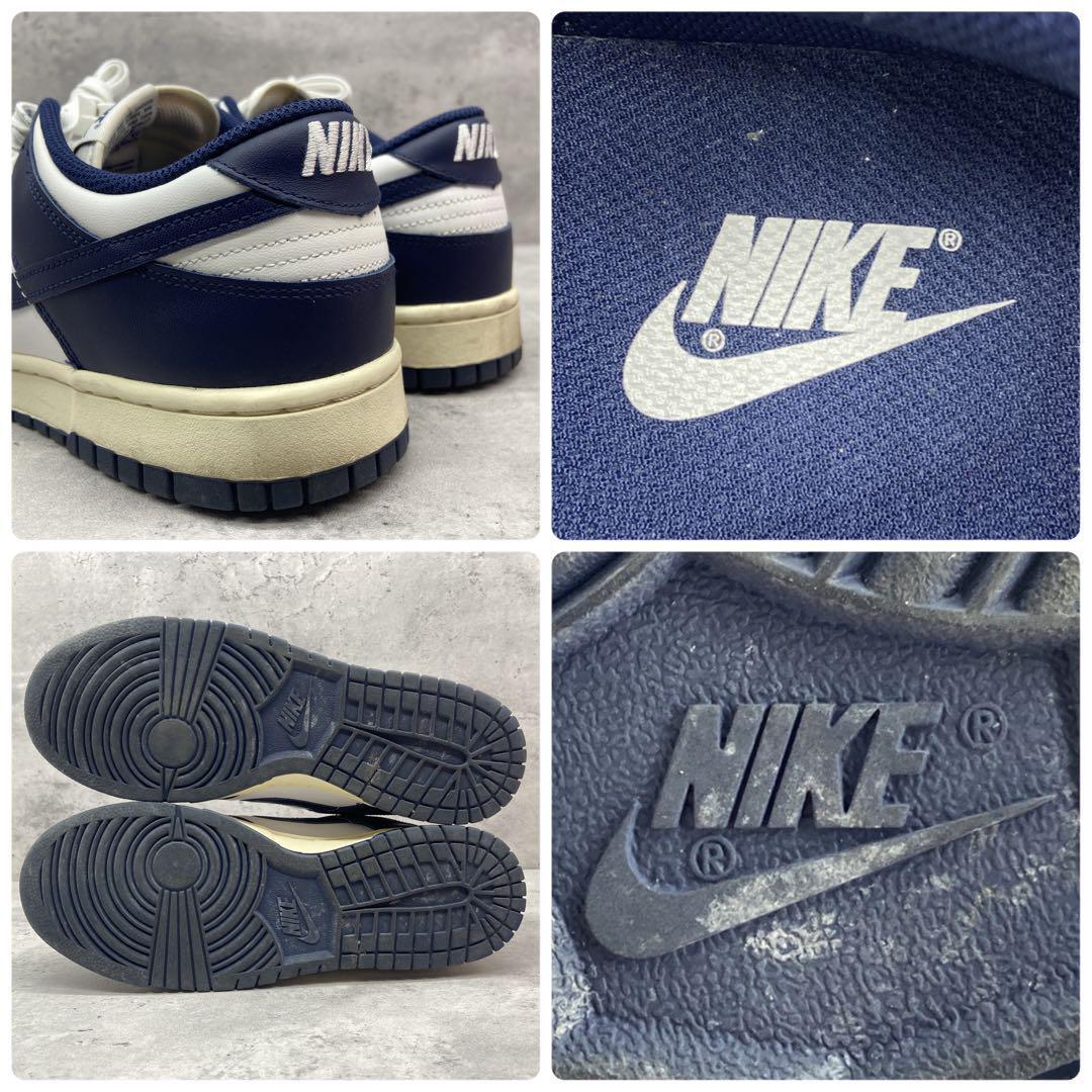 極美品/鑑定済み/大きいサイズ/使用数回●NIKE ナイキ DUNK LOW ダンク ロウ Vintage Navy ヴィンテージネイビー　セイル　DD1503-115_画像8