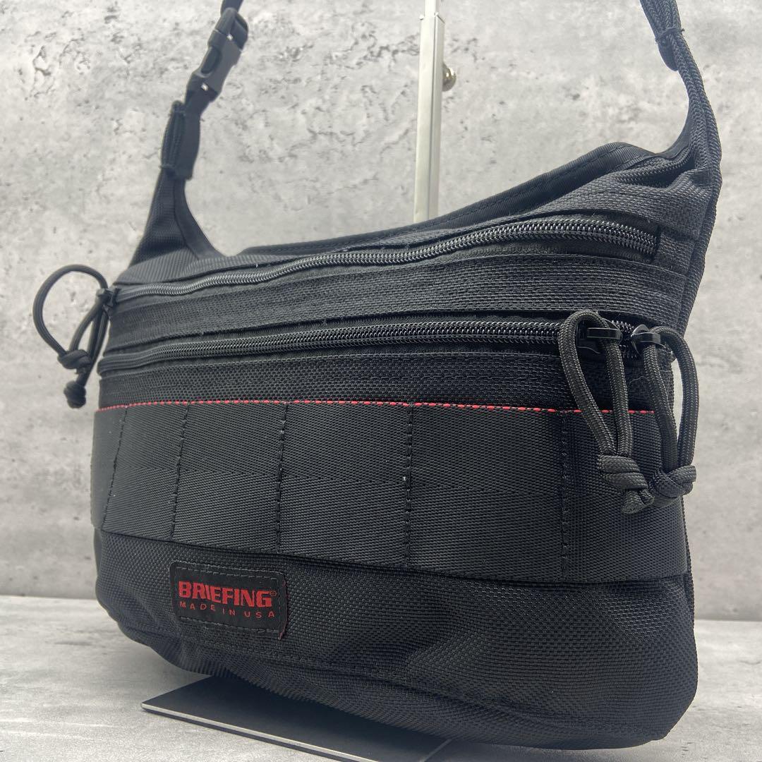  beautiful goods / rare /USA made *BRIEFING Briefing men's business sakoshu shoulder bag burr stick nylon diagonal .. black 