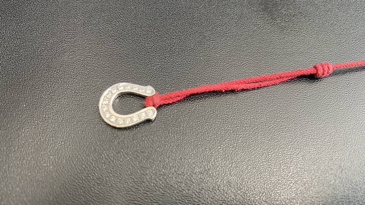 【中古】SYMPATHY OF SOUL Horseshoe Cord Bracelet シンパシーオブソウル ホースシュー コードブレスレット レッド シルバー SV925_画像7