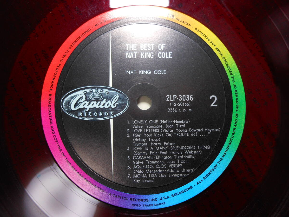 高音質！ 赤盤 Nat King Cole - The Best Of Nat King Cole Capitol 2LP 3036 / Stardustの画像5