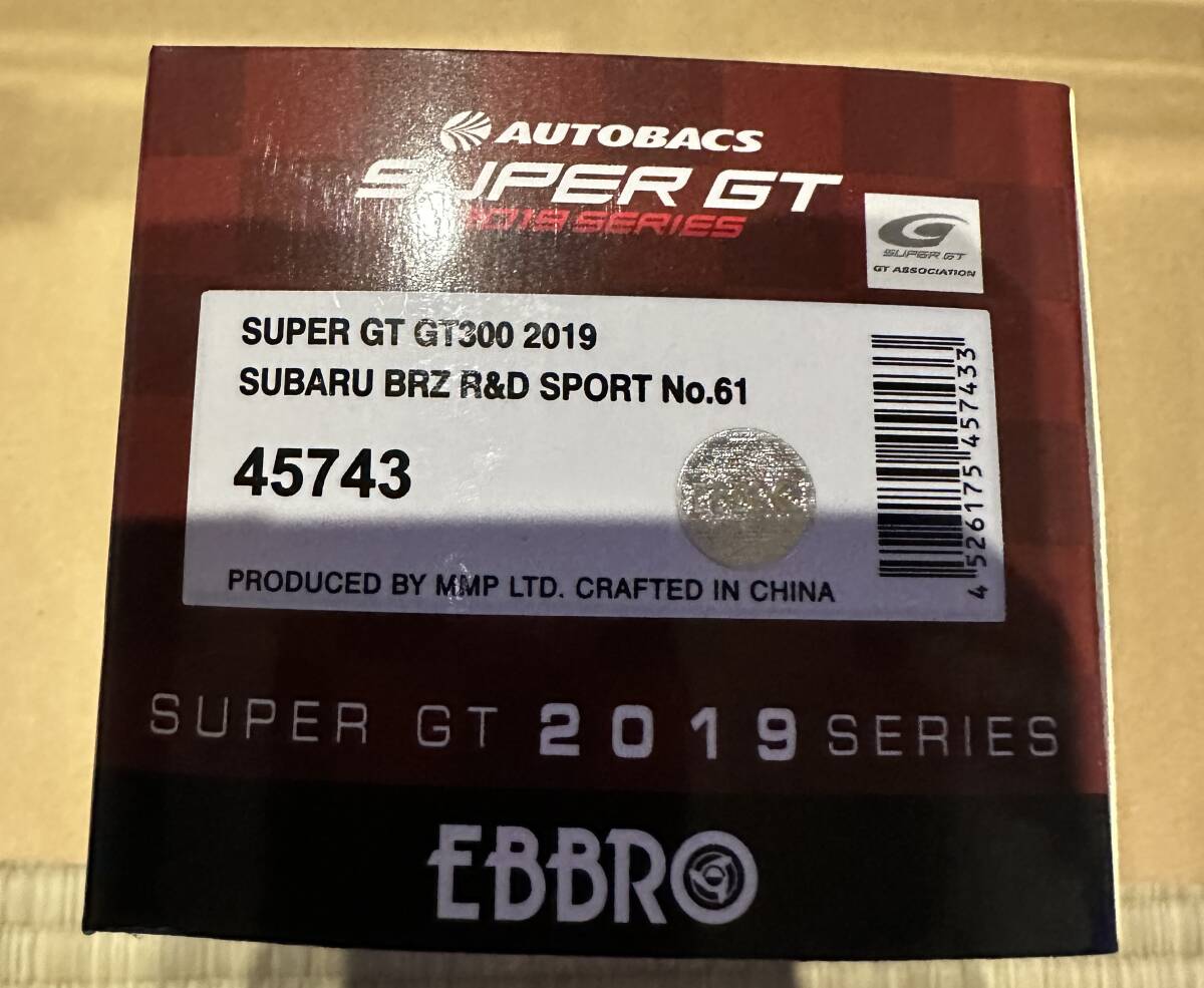 EBBRO　2019シリーズ　SUPER-GT　1/43　SUBARU　BRZ　R＆D　 GT300 　中古品_画像3