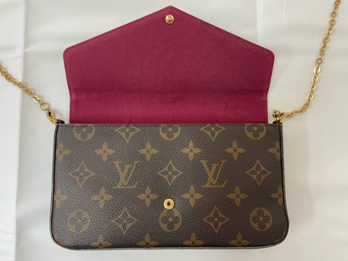 LOUIS VUITTON ルイヴィトン LV ポシェット フェリシー モノグラム チェーン ショルダーバッグ チェーンウォレット 財布_画像7