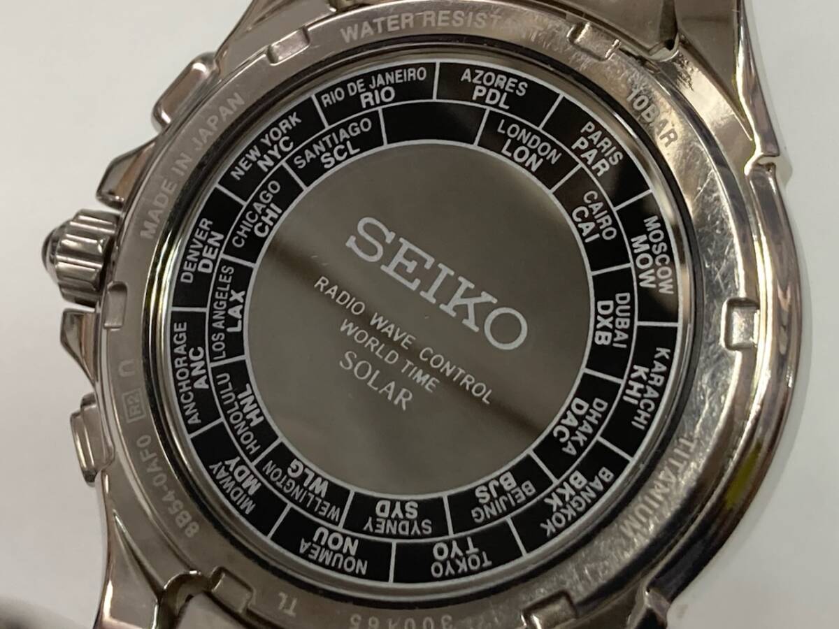 SEIKO DOLCE セイコー ドルチェ SADA001 8B54-0AF0 ワールドタイム 電波ソーラー メンズ腕時計 シルバー系文字盤_画像10