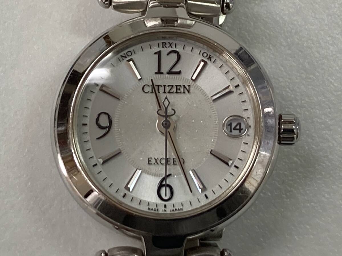 CITIZEN EXCEED シチズン エクシード ECO-DRIVE H058-T017525 デイト 電波ソーラー レディース腕時計 シルバー_画像3