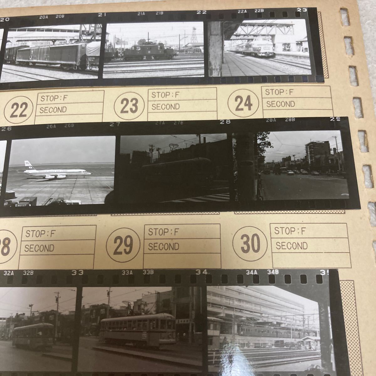 鉄道ネガ 路面電車 古い写真フィルム37コマ ベタ焼き写真37枚 昭和42年 電車・飛行機の画像10