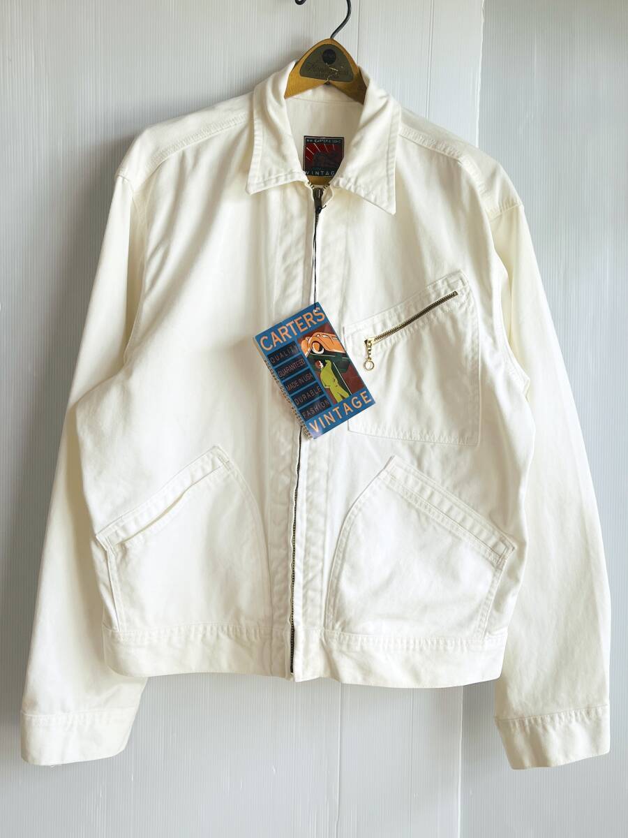 80s dead stock CARTERS Carter's Lee91-B type white Denim jacket USA made Vintage 