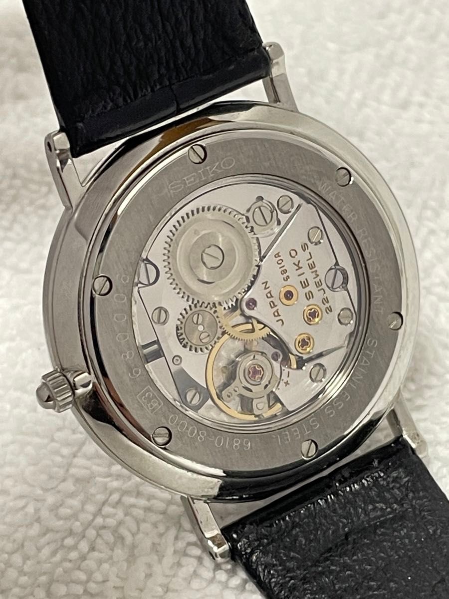 美品】SEIKO セイコー メカニカル 手巻き【6810-8000】裏 美品】SEIKO セイコー メカニカル 手巻き【6810-8000】裏