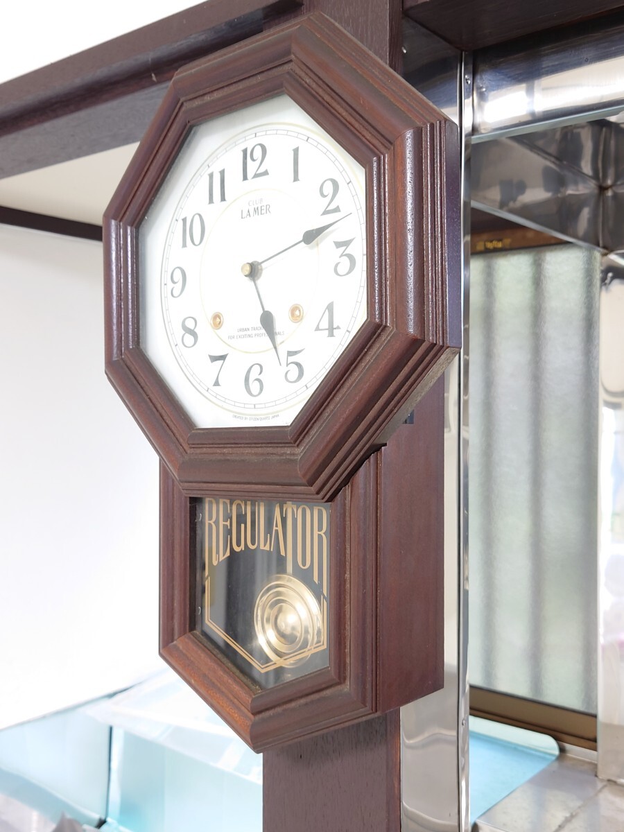 引き取りのみ 柱時計 CITIZEN シチズン 日本製 振り子時計 壁掛け時計 掛け時計 掛時計 レトロ アンティーク QUARTZの画像1