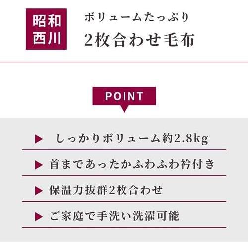 ★ジーナ/ピンク_1枚単品★ 昭和西川 毛布 シングル 【しっかりボリューム約2.8kg！】 厚手 2枚合わせ毛布 140×200cm ジーナ ピンク_画像2