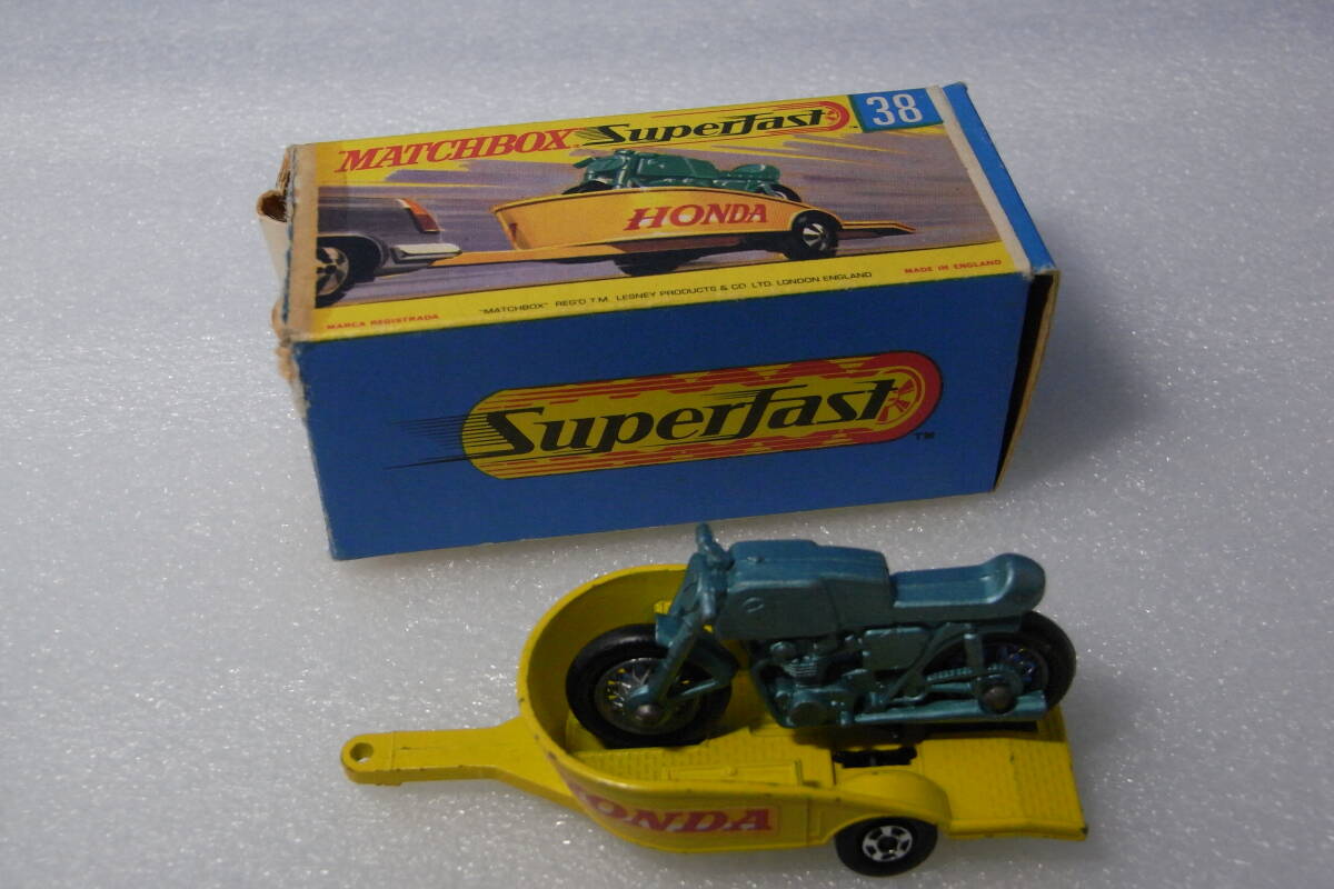  Honda motorcycle trailer rez knee Matchbox box equipped minicar retro 