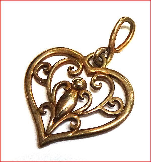 Bana8◆ состояние хорошее  ◆KUSHKA ...  золотой   сердце   сюжет    ожерелье   подвеска  K10