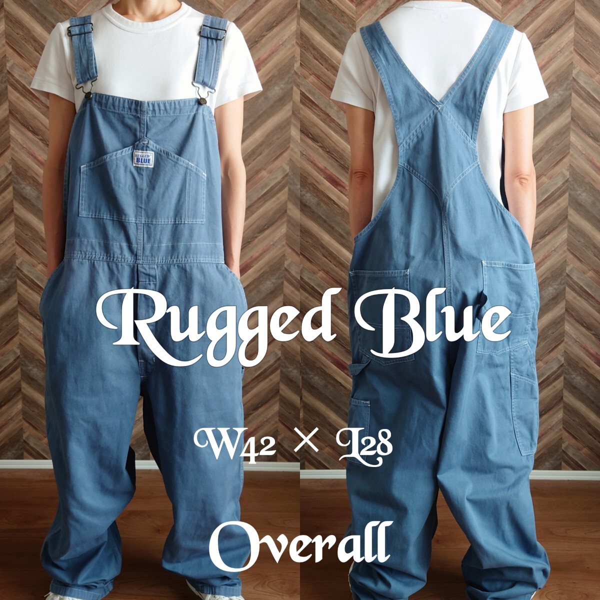 RUGGED BLUE オーバーオール/サロペット 古着/実寸W42L28【YOA1263】_画像1